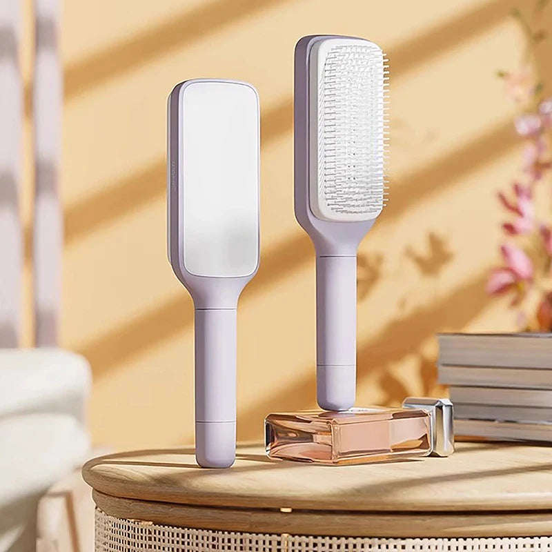 Revolutionary Self-Cleaning Hairbrush for Women - Effortless Hair Loss Management & Scalp Massage Comb with One-Key Cleaning & Anti-Static Features
